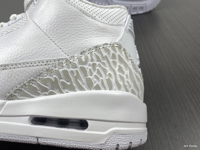 1st Kicks Shoes 429487- 'Triple Jordan GoodFit Air 3 PS White' Retro 952 1201